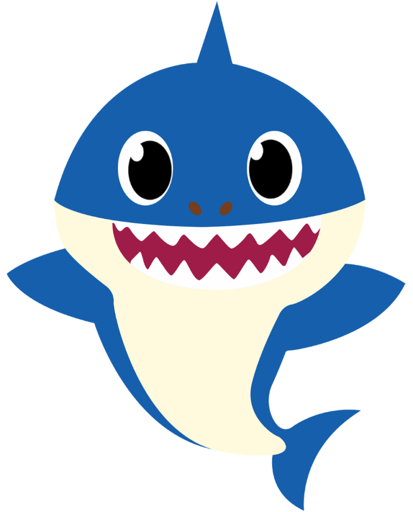 Blue Baby Shark Vector PNG