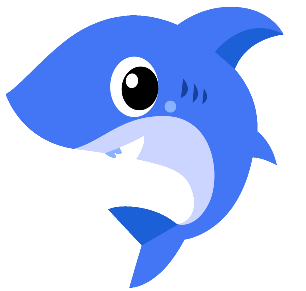 Blue Baby Shark Vector PNG