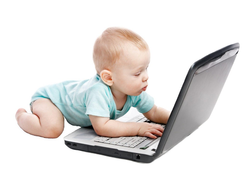 Baby Using Laptop Png