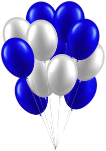 Blue and Silver Balloons Png