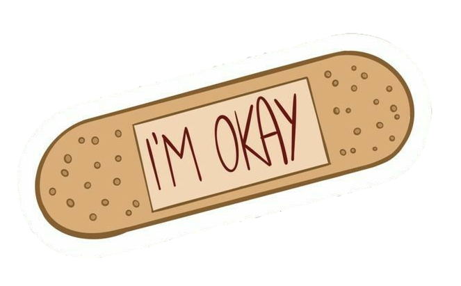 Bandage Png with I'm okay message