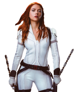 Black Widow in White Suit PNG