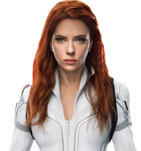 Black Widow in White Suit PNG