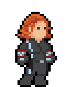 Pixel Black Widow PNG