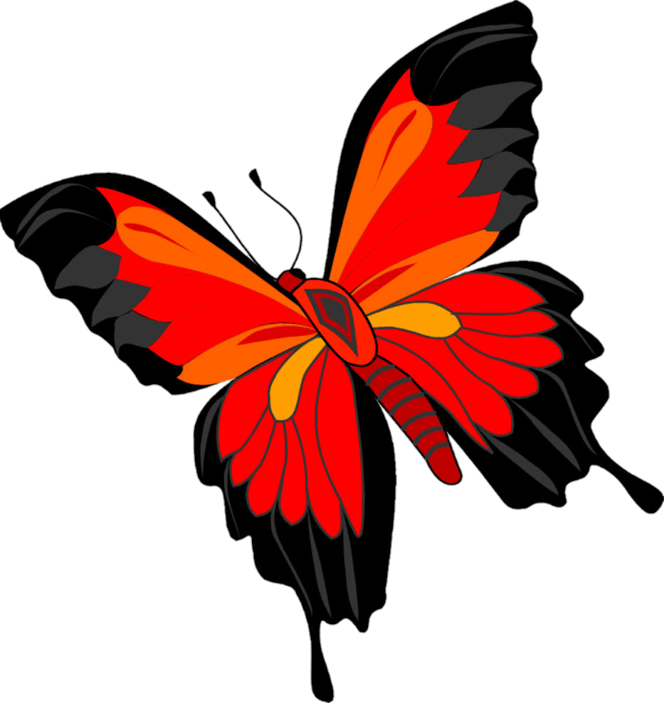 Red Butterfly Png Vector