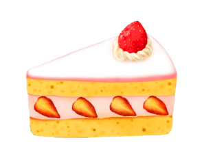 Aesthetic Strawberry Cake Slice Png