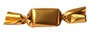 Golden Wrapped Candy PNG