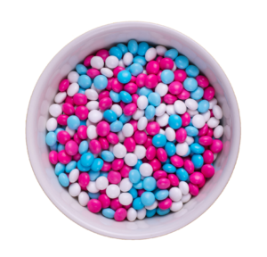 Chocolate gems candy in a Bowl PNG