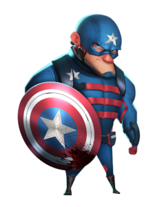 3D Captain America Art PNG