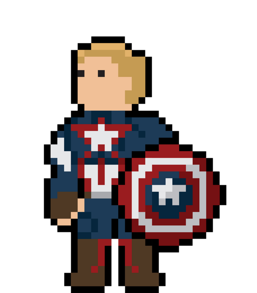 Pixel Captain America PNG
