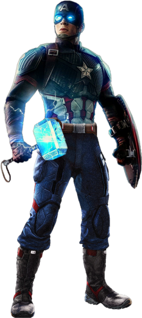 Captain America with Thor Hammer PNG