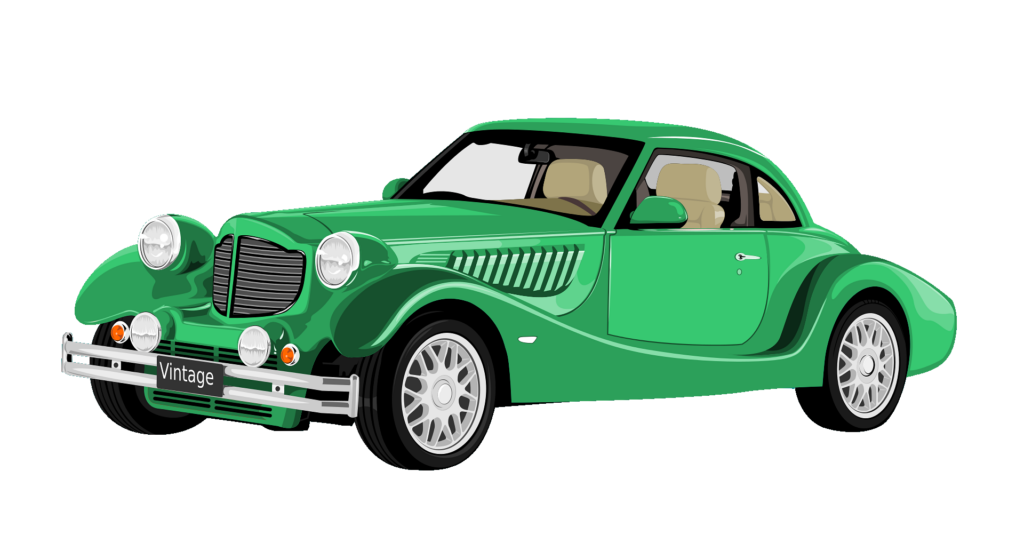 Animated Old Green Car Png
