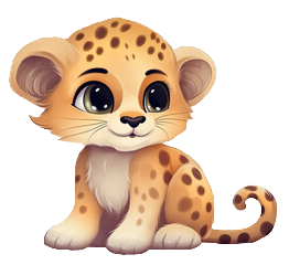 Cute Animated Cheetah PNG