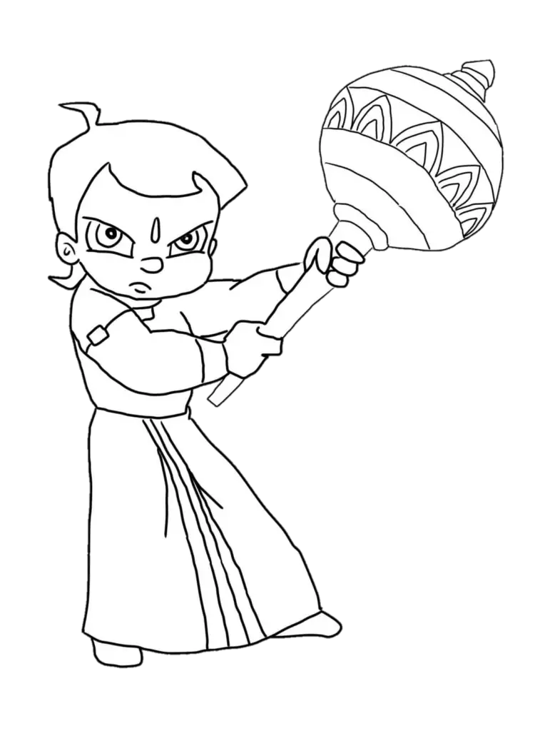 Chhota Bheem Outline Png