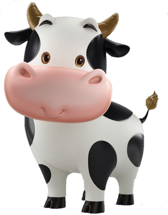 3D Cow Png Image