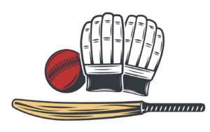Cricket Ball, Bat and Gloves Clipart PNG