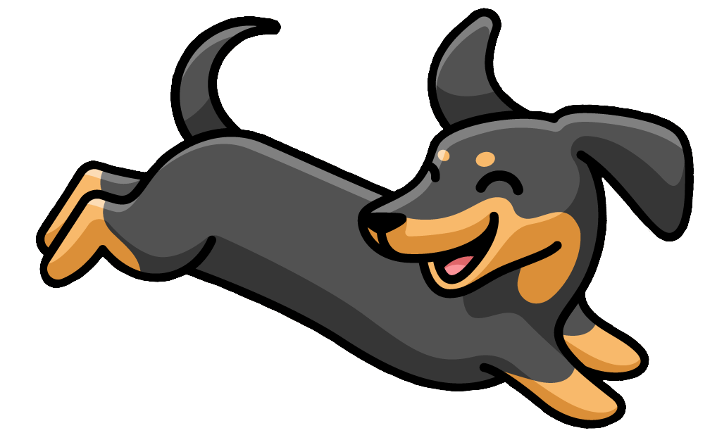 Running Dachshund Dog vector Icon PNG