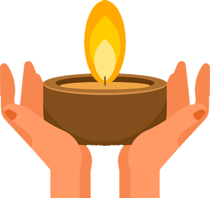 Diya Png in Hand Clipart
