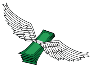 Flying Dollar clipart PNG