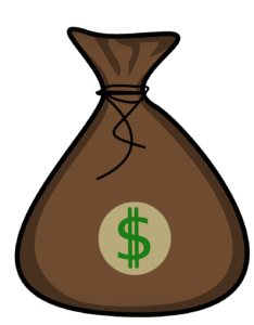 Bag of US Dollar Money clipart PNG