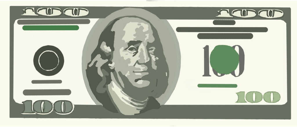 100 Dollar Banknote clipart PNG