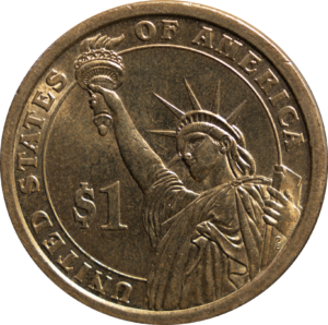 USA 1 Dollar Gold Coin PNG
