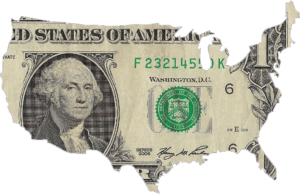 USA Map Dollar PNG
