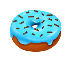 Blue Donut Illustration Png