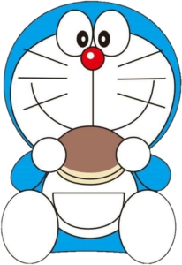 Doraemon eating Dora cake PNG