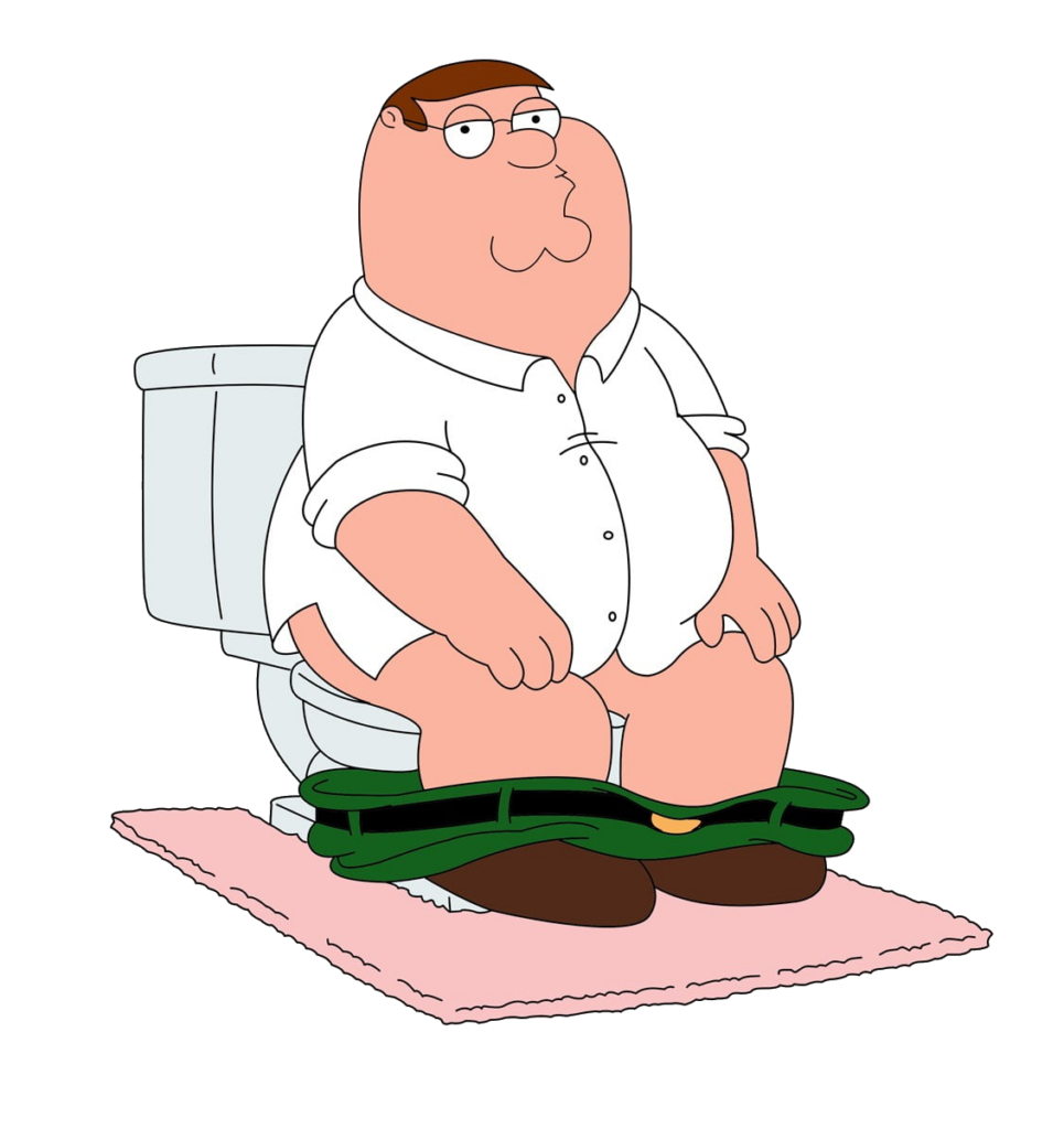 Family Guy Character Peter Griffin on Toilet PNG
