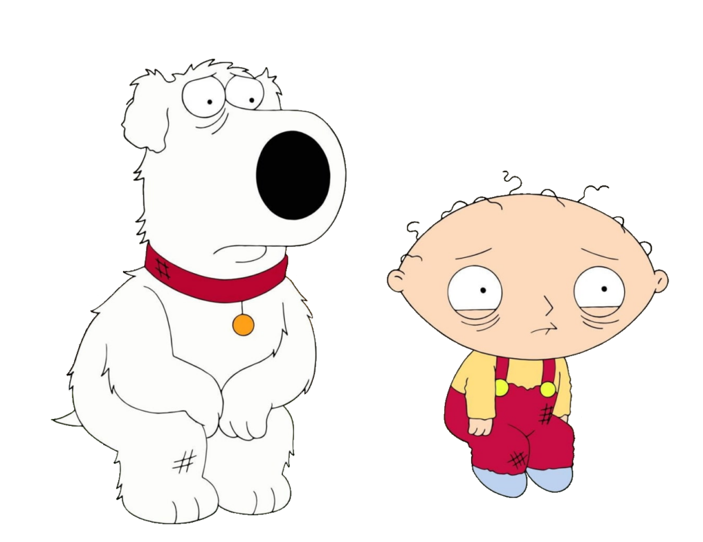 Worried Stewie Griffin and Brian Griffin PNG