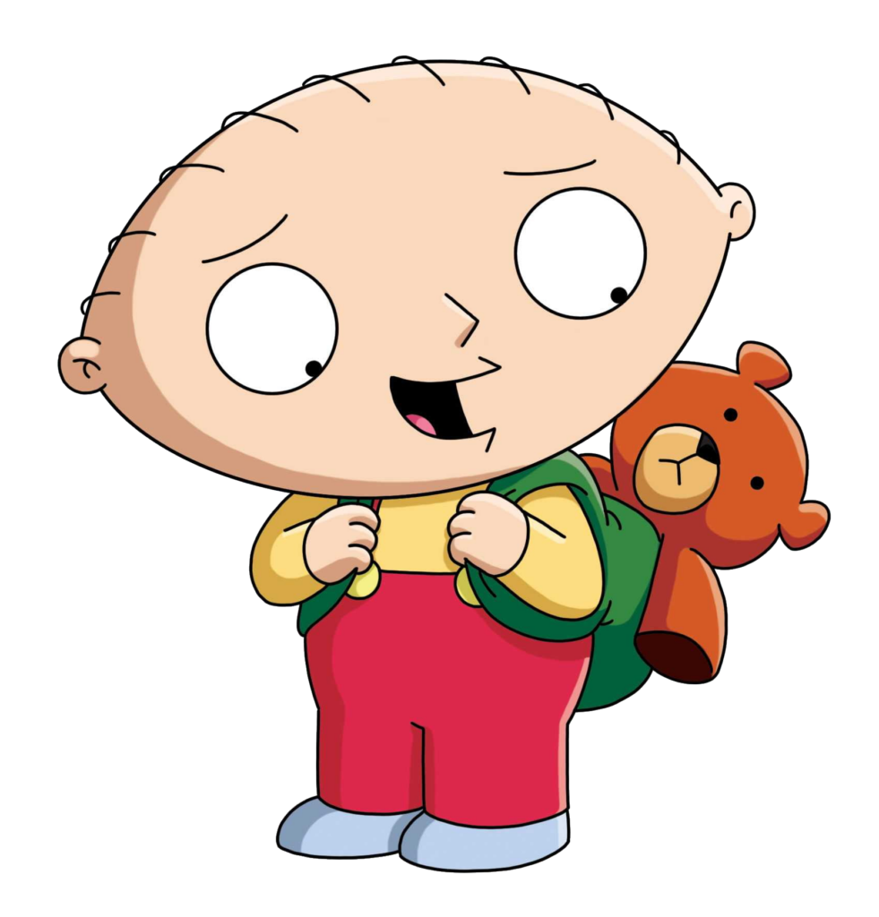 Family Guy Character Stewie Griffin with Teddy Bear PNG
