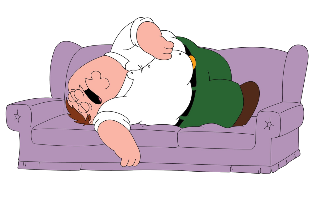 Family Guy Character Peter Griffin Sleeping PNG