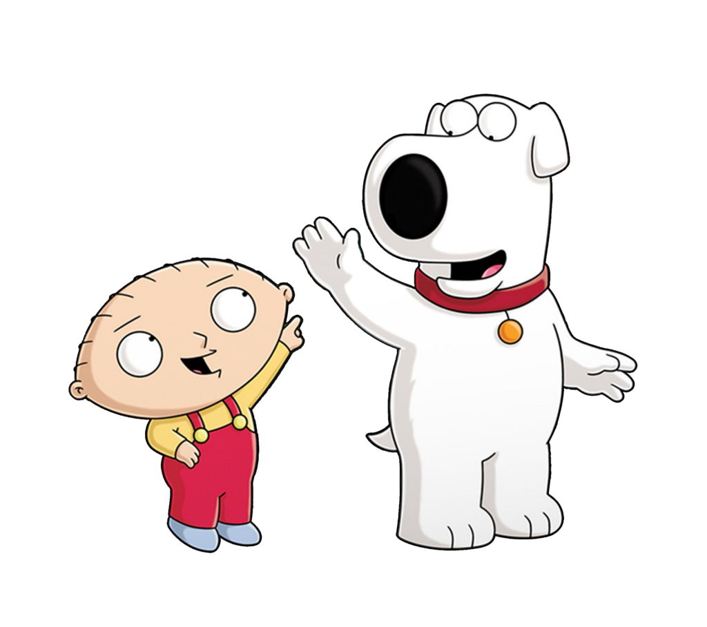 Laughing Stewie Griffin and Brian Griffin PNG