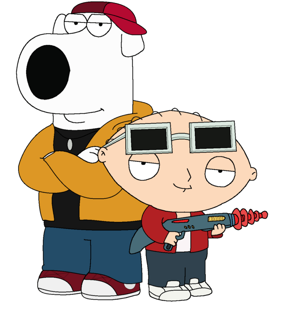 Cool Family Guy Character Stewie Griffin and Brian Griffin PNG