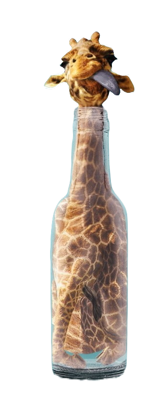 Giraffe in Bottle Art PNG