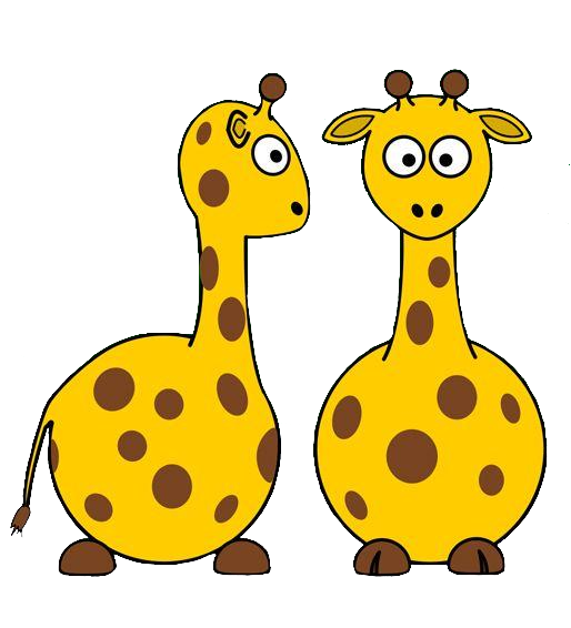 Hand Drawn Two Giraffe PNG