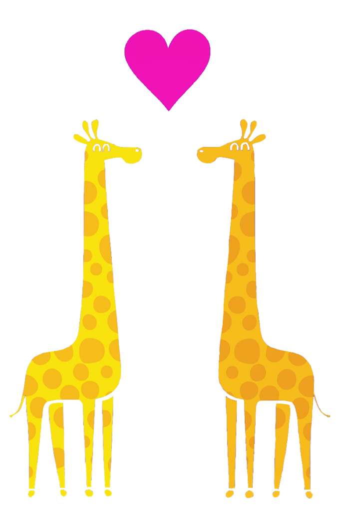 Love Giraffe Vector PNG