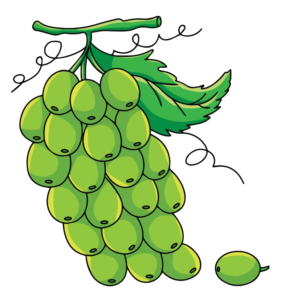 Green Animated Grape Png