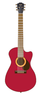 Red Guitar clipart PNG
