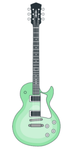 Green Guitar clipart PNG