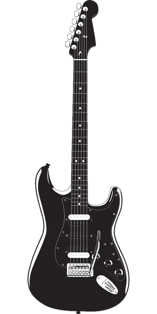 Black Guitar clipart PNG