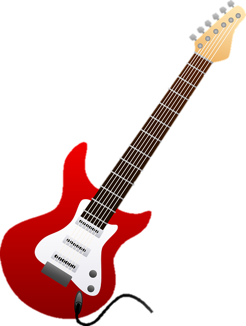 Red Guitar Vector PNG