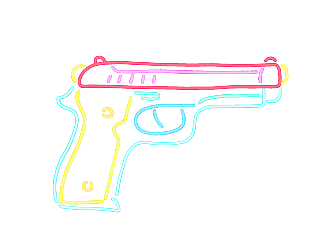 Neon Gun Design Png