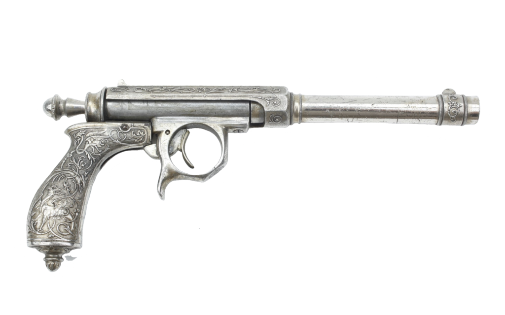 Fancy Design Silver Gun Png