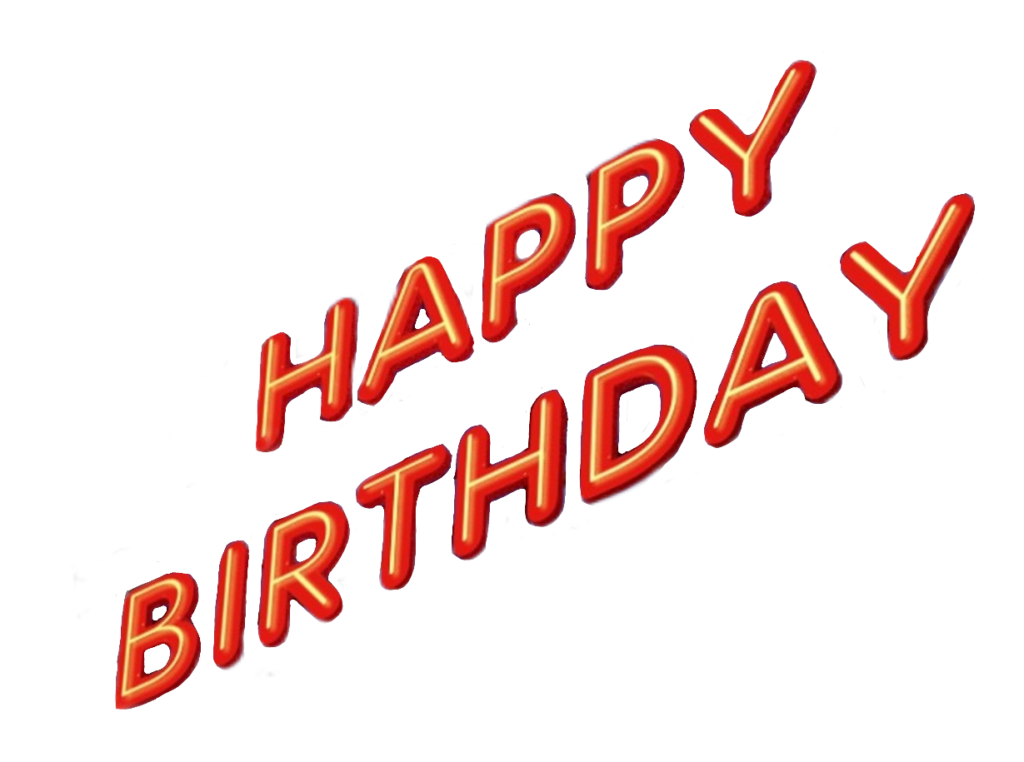 Red Happy Birthday text PNG