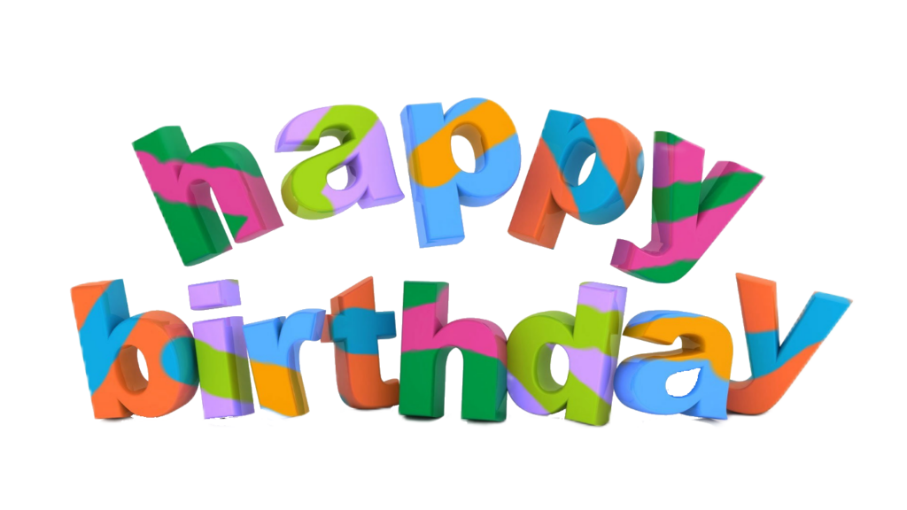 3D Happy Birthday text PNG