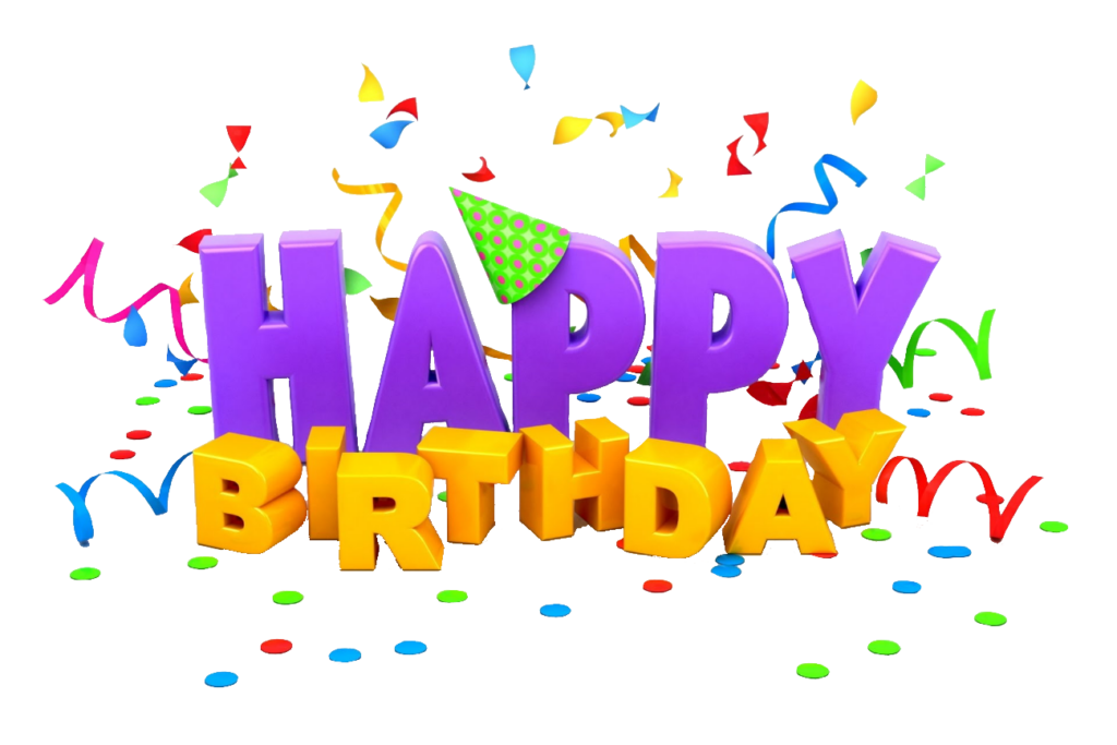 3D Happy Birthday celebration text PNG