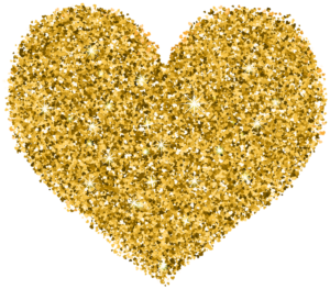 Golden Glitter Heart Png