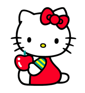 Hello Kitty with Apple Png